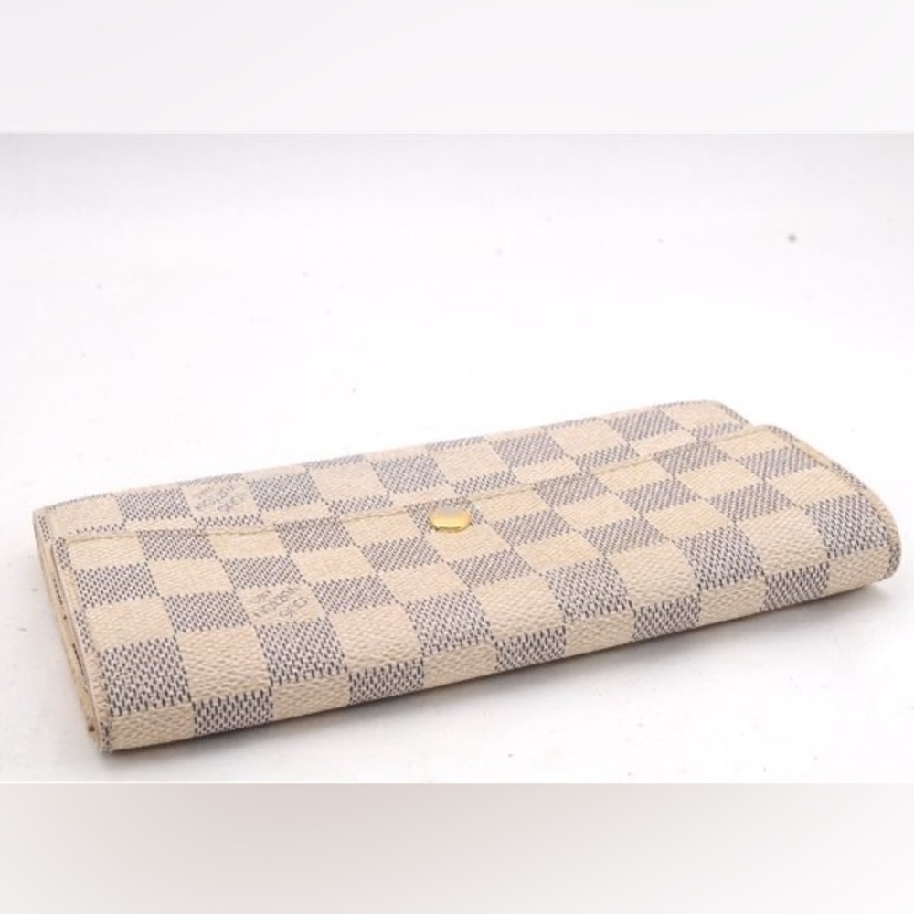 Auth Louis Vuitton Damier Azur Portef euille Sarah Long Wallet - Picture 3 of 16
